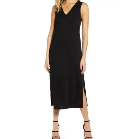 PAIGE‎ Sage Midi Tank Dress Black Size Small - Picture 1 of 4